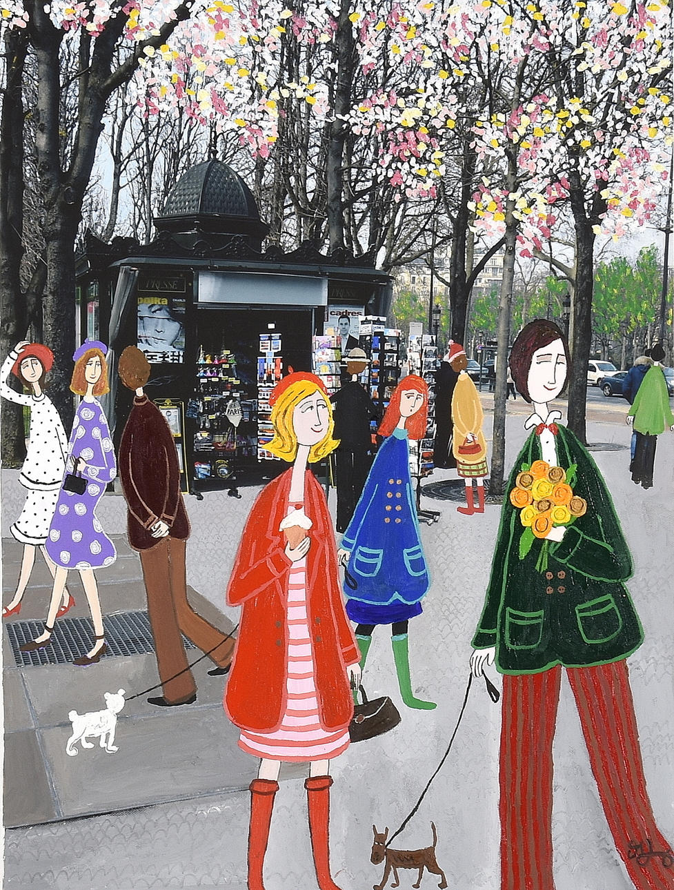 MARIKA LANG. Oljemålning med collage.