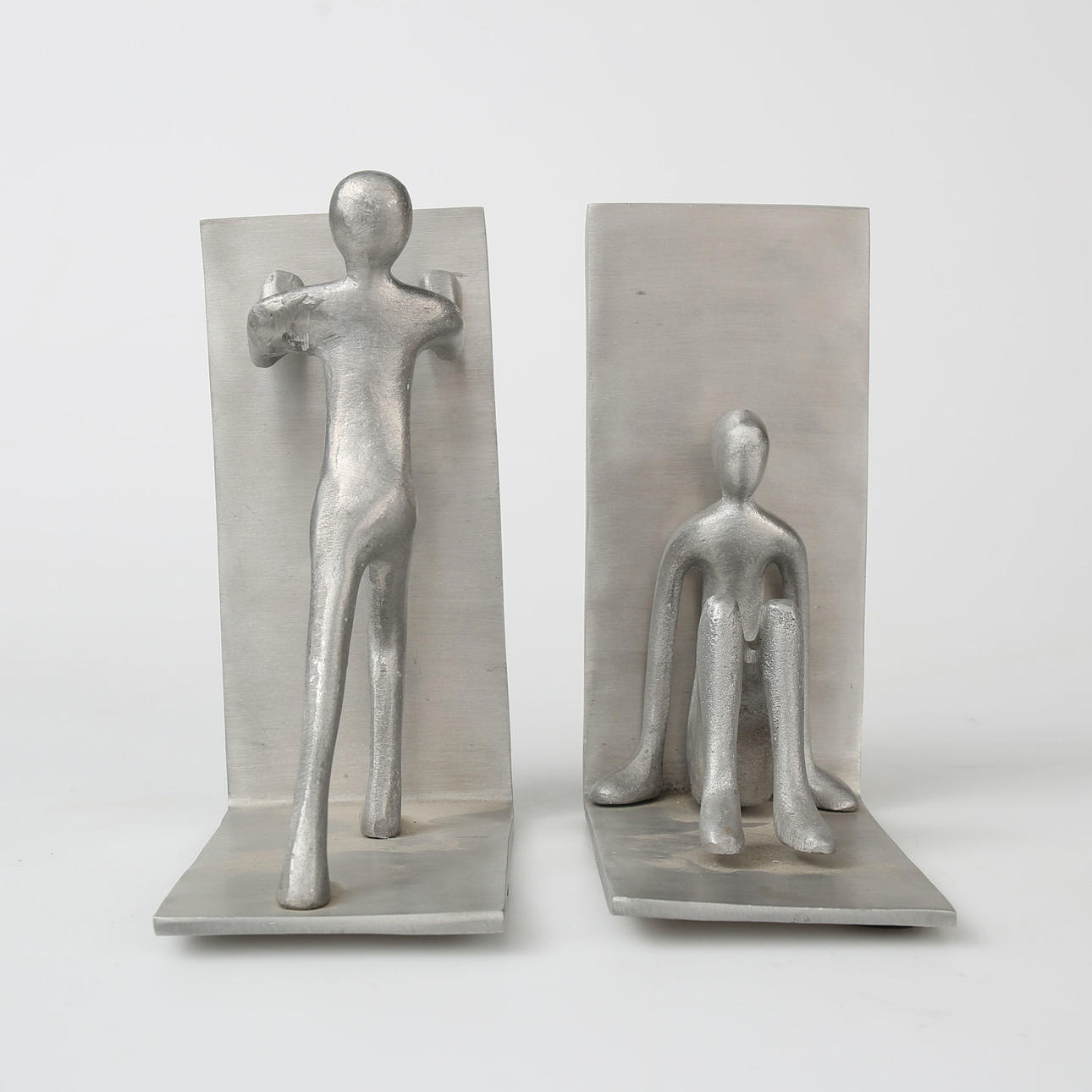 BOKSTÖD, vitmetall, ett par, Serholt Collection.