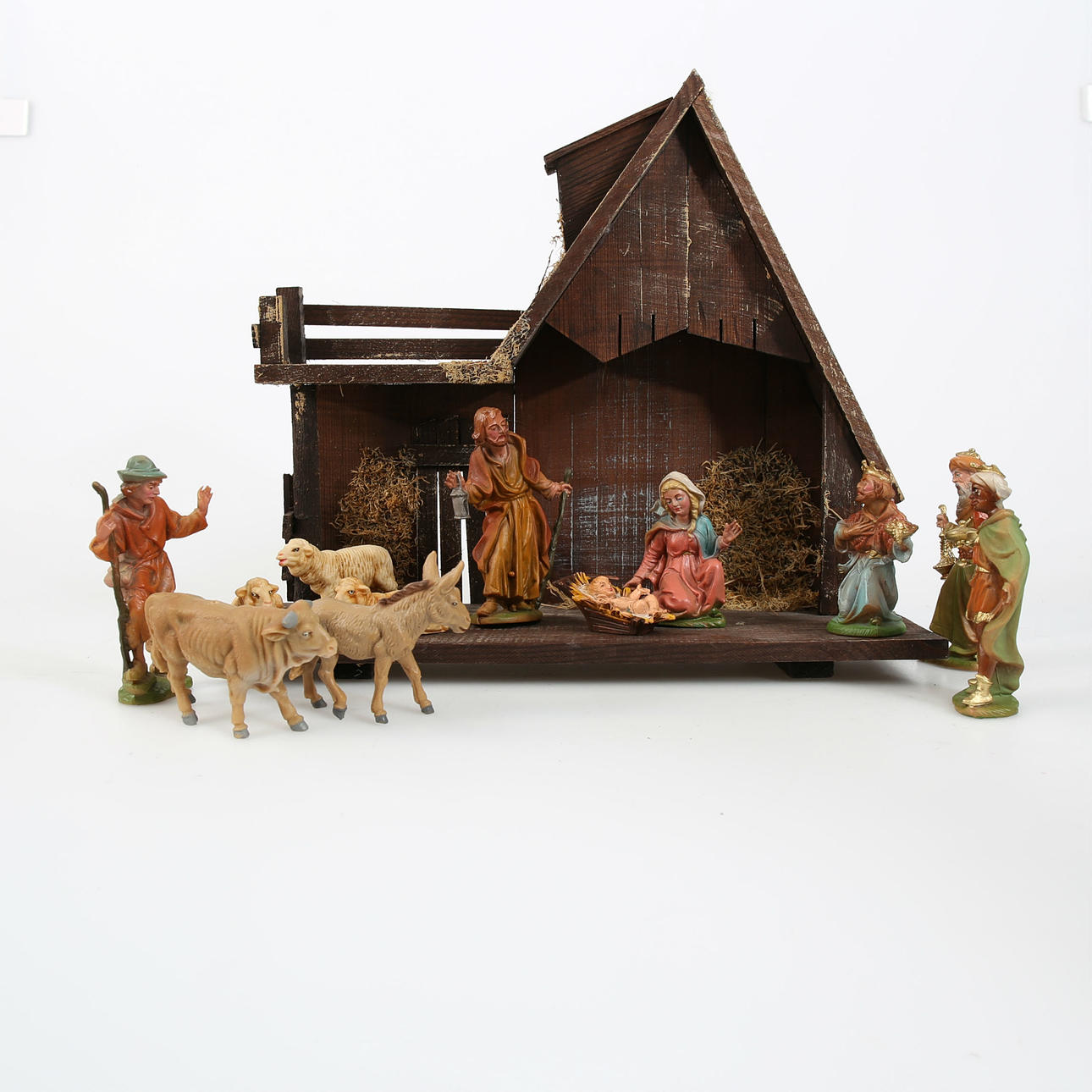 JULKRUBBA, trä och konstmassa, 13 delar, Marolin.