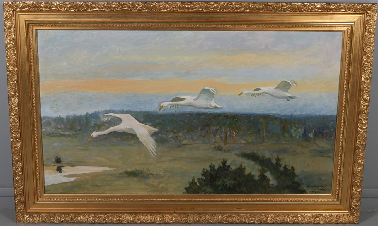 OKÄND KONSTNÄR. Kopia efter Bruno Liljefors, olja på duk, sigernad DD. Pinx.