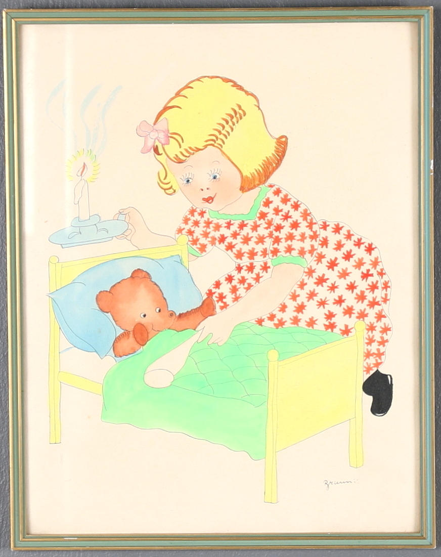 OKÄND KONSTNÄR, akvarell, signerad Braun.