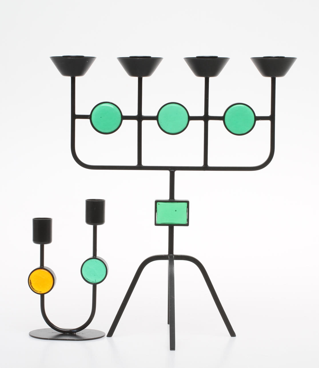 KANDELABER samt LJUSSTAKE, Gunnar Ander, Ystad Metall.