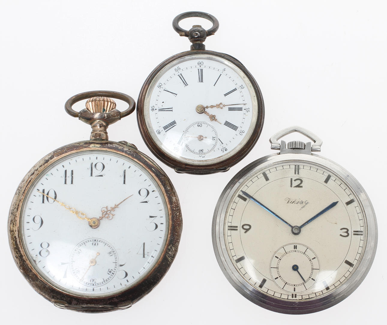 FICKUR 3 st varav ett mormorsur nyckeldragare samt en Viking.