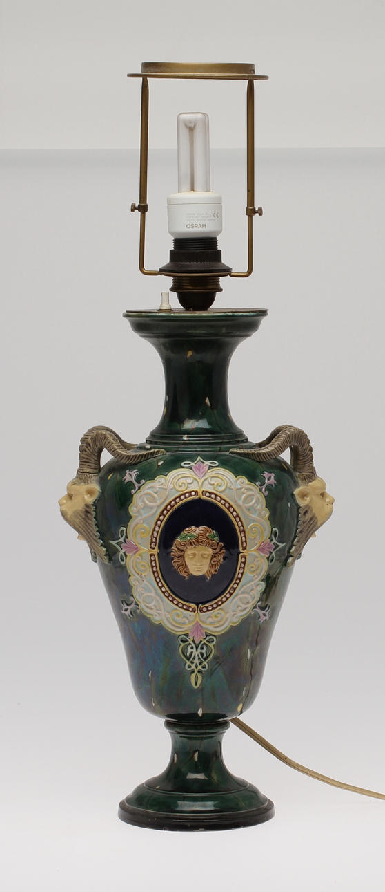 BORDSLAMPA, keramik, 18/1900-tal.