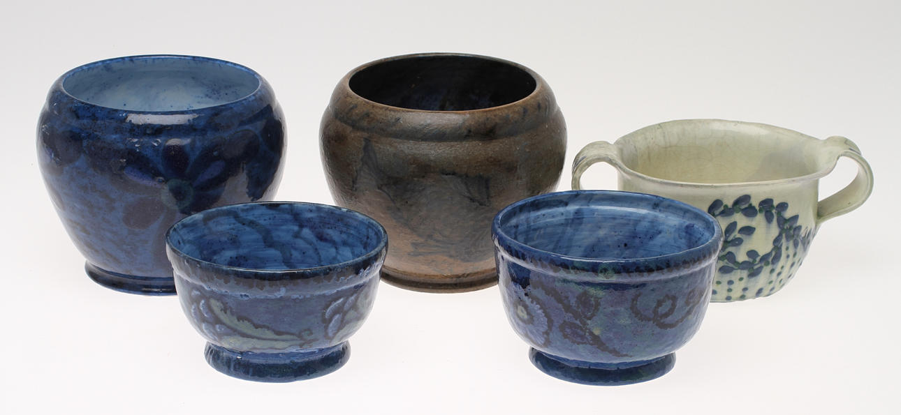 SKÅLAR, 5 st, Josef Ekberg. Gustavsberg, 1915-25.