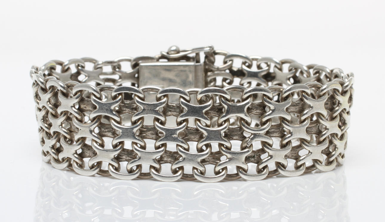 ARMBAND, silver, Svedboms Guldsmeds Ab, Vetlanda, 1965. Vikt 34,2 gram.