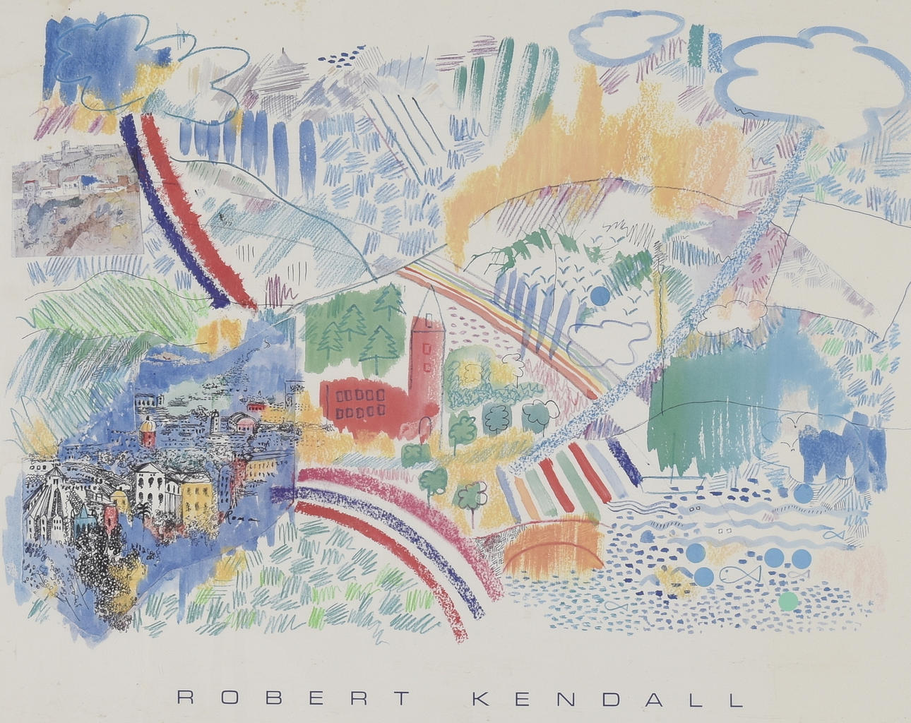 EXHIBITION POSTER, offset print, Robert Kendall.