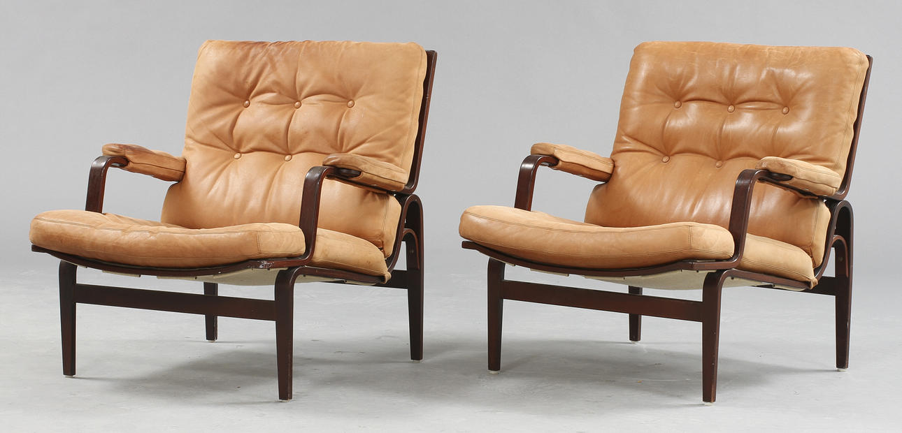 FÅTÖLJER, ett par, "Ingrid", Bruno Mathsson, Dux.