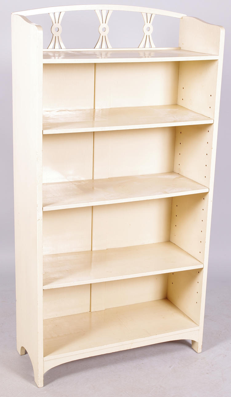 BÜCHERREGAL, weiß lackiert, Jugendstil.