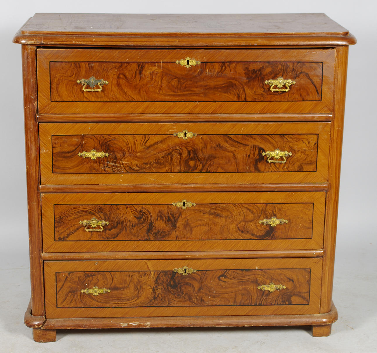 BYRÅ, 4-lådig, drickamålad, 1800-tal.