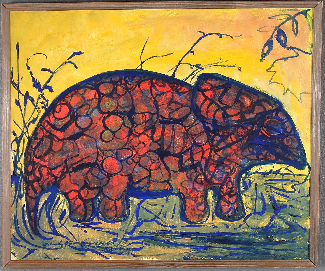 SOLVEIG HAMMARSTEDT. Olja på pannå, signerad.