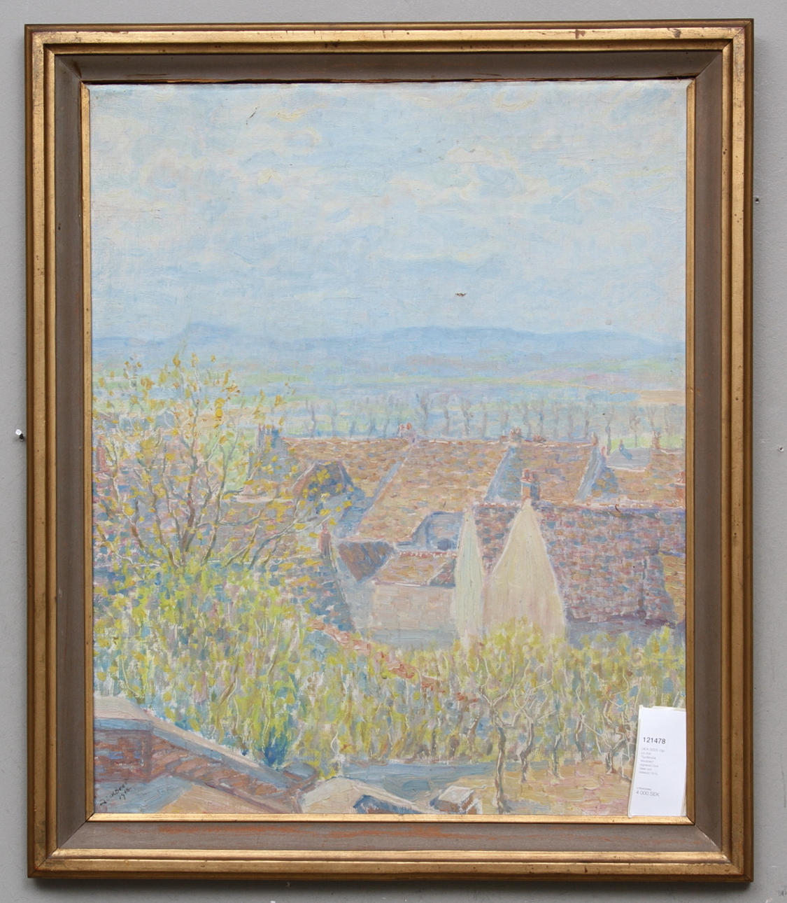 DICK BEER. Olja på duk, "Sydländsk stadsbild" signerad Dick Beer och daterad 1915.