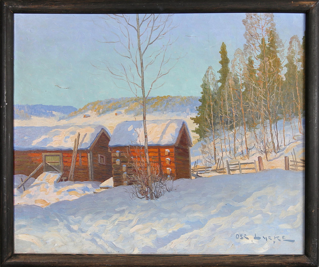 OSCAR LYCKE. Olja på duk, signerad.