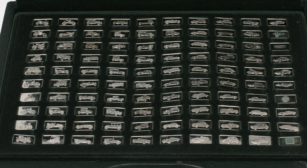 MINIATYRER, 100 st. Sterling silver. Franklin Mints, total vikt ca 160 g.