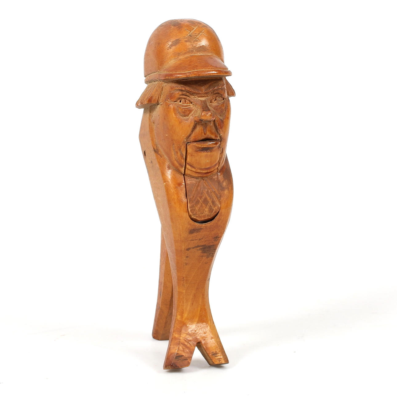 NUT BUTTON, carved wood, 1900s.
