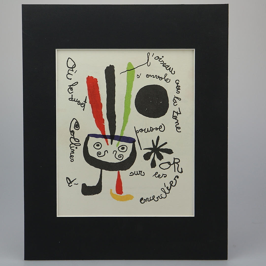 JOAN MIRÓ. LITOGRAFI "FUGLEN FLYVER VÆK".