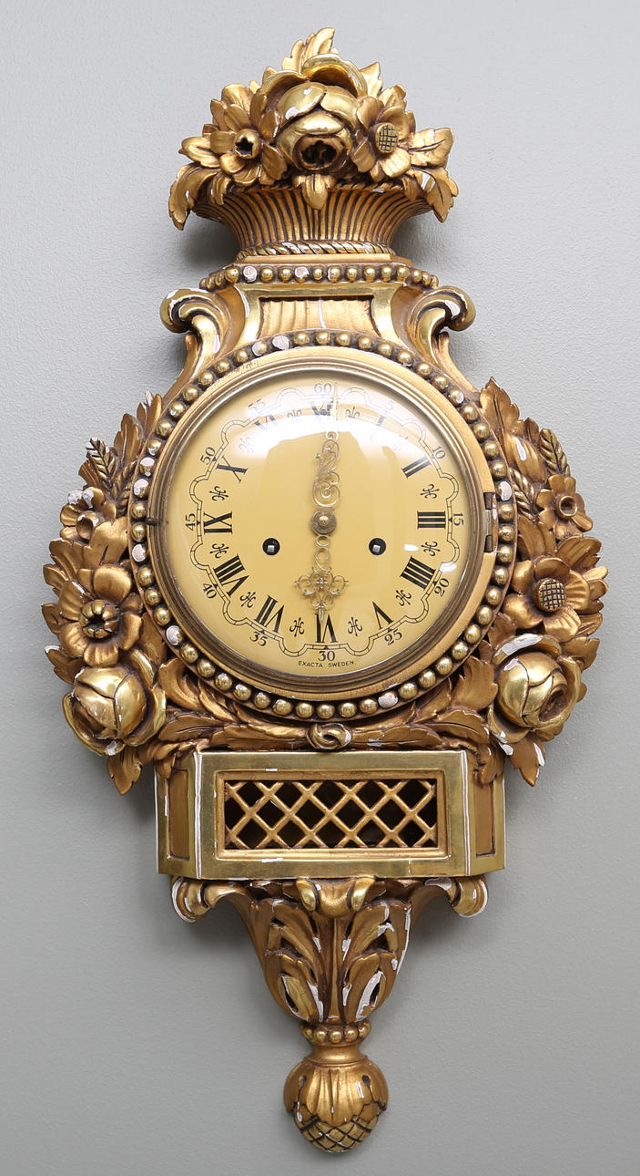 VÄGGPENDYL, Gustaviansk stil 1900-tal. Exacta Sweden.