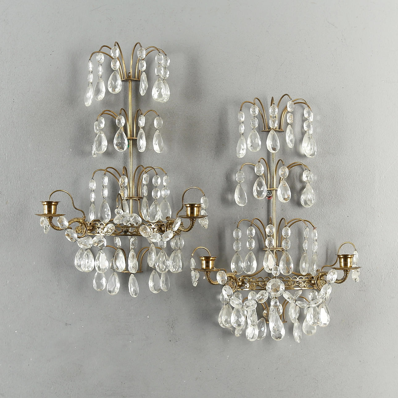 WALL LAMPS, a pair, Empire style, 20th century.
