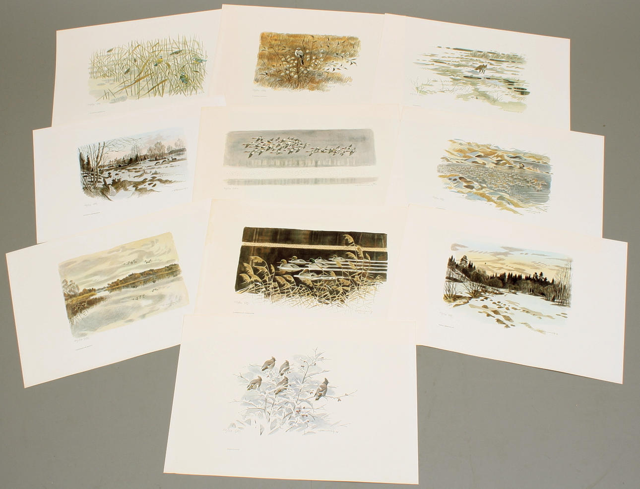 GUNNAR BRUSEWITZ, mapp med 10 akvareller i offsetreproduktion.