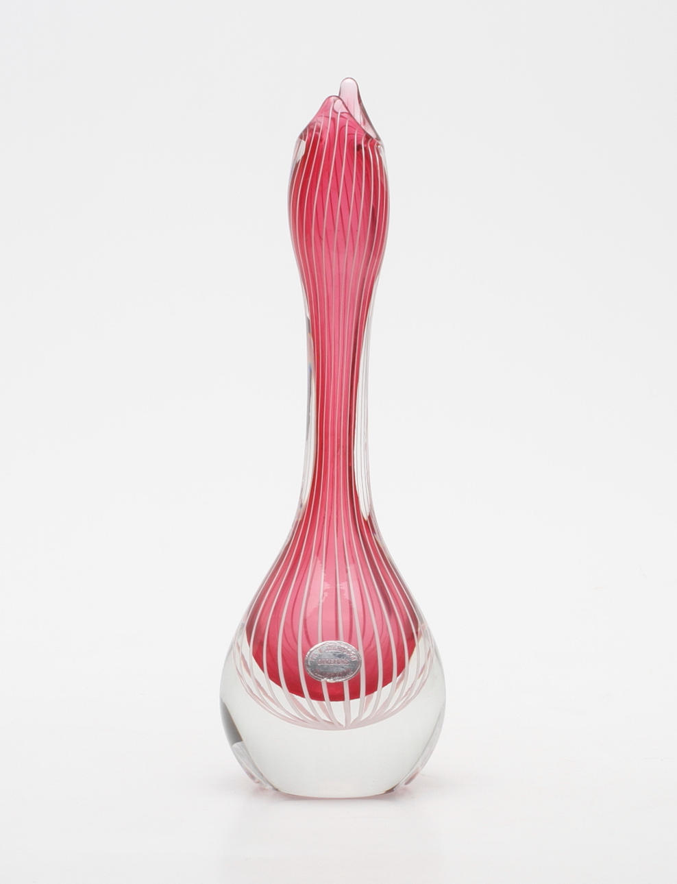 VAS, Orrefors, zebramönstrad, sign. W. Johansson.