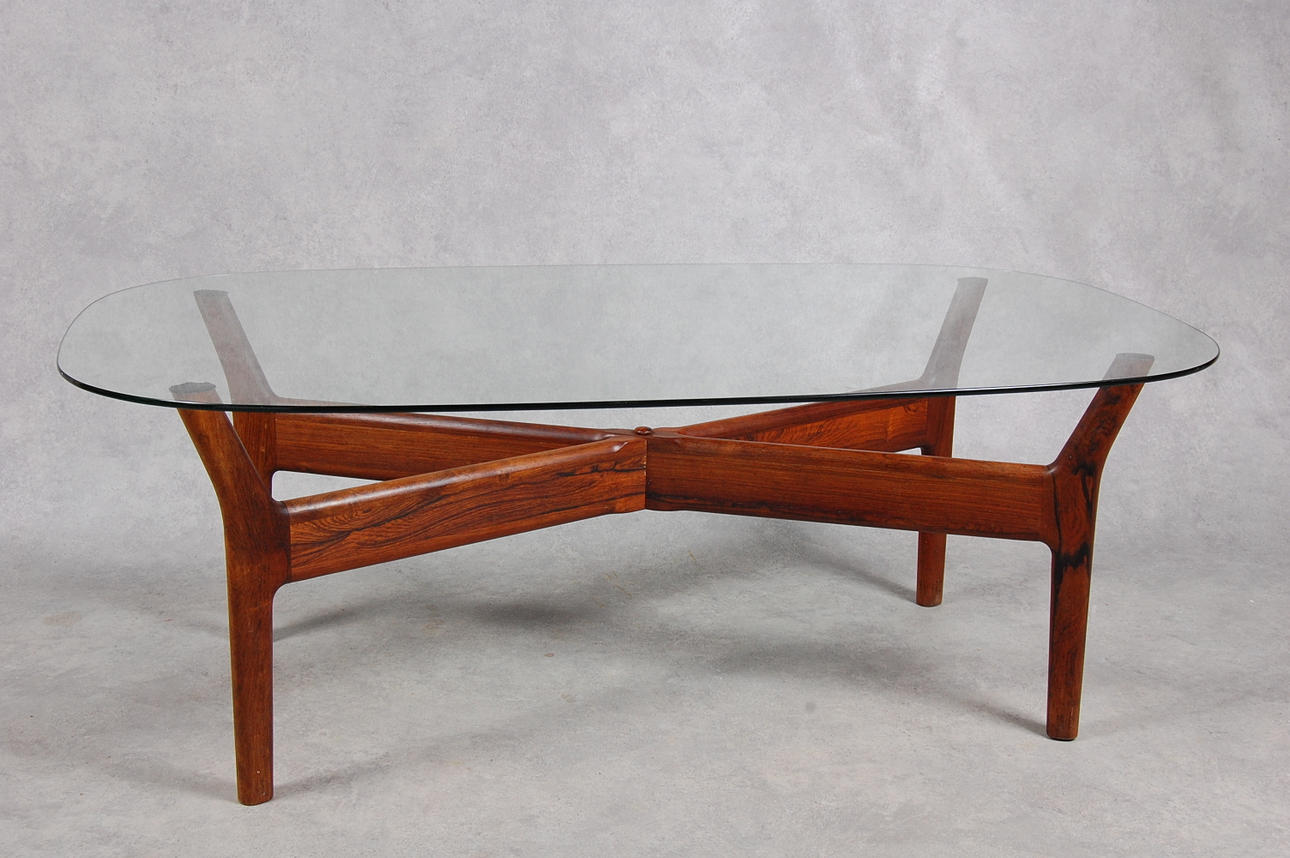 SOFFBORD, med glasskiva, Design Alf Svensson för Bra Bohag, 1900-talets mitt.