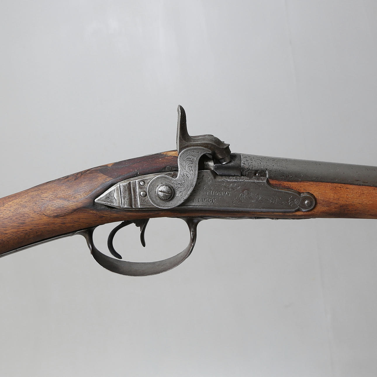 BLOCK RIFLE, double barrel, L Thonus. A Liege, caliber approx. 14 mm ...