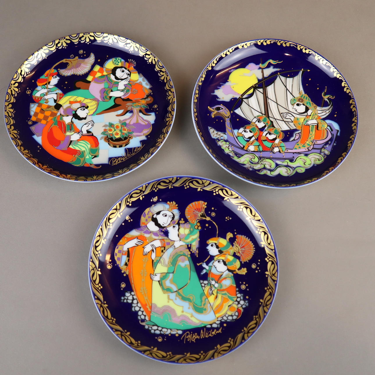 3 WANDTELLER "Sindbad der Seefahrer" ROSENTHAL.