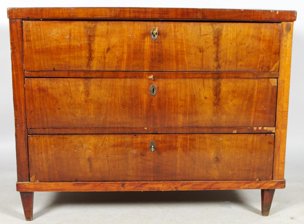 BYRÅ, 3-lådig, mahogny, empire, 1800-tal.