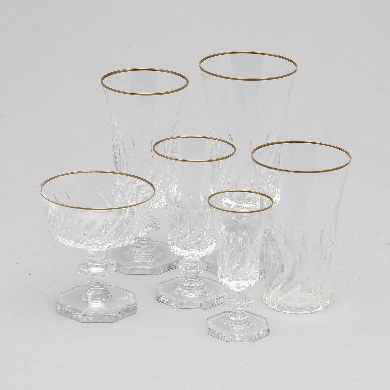 GLASSERVIS, 78 delar, Kosta. "Ulriksdal", Elis Bergh.