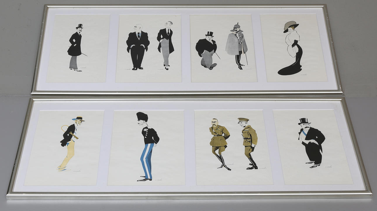 CARL JENSEN CARLÉN. Screen print, 2x4pcs, signed.