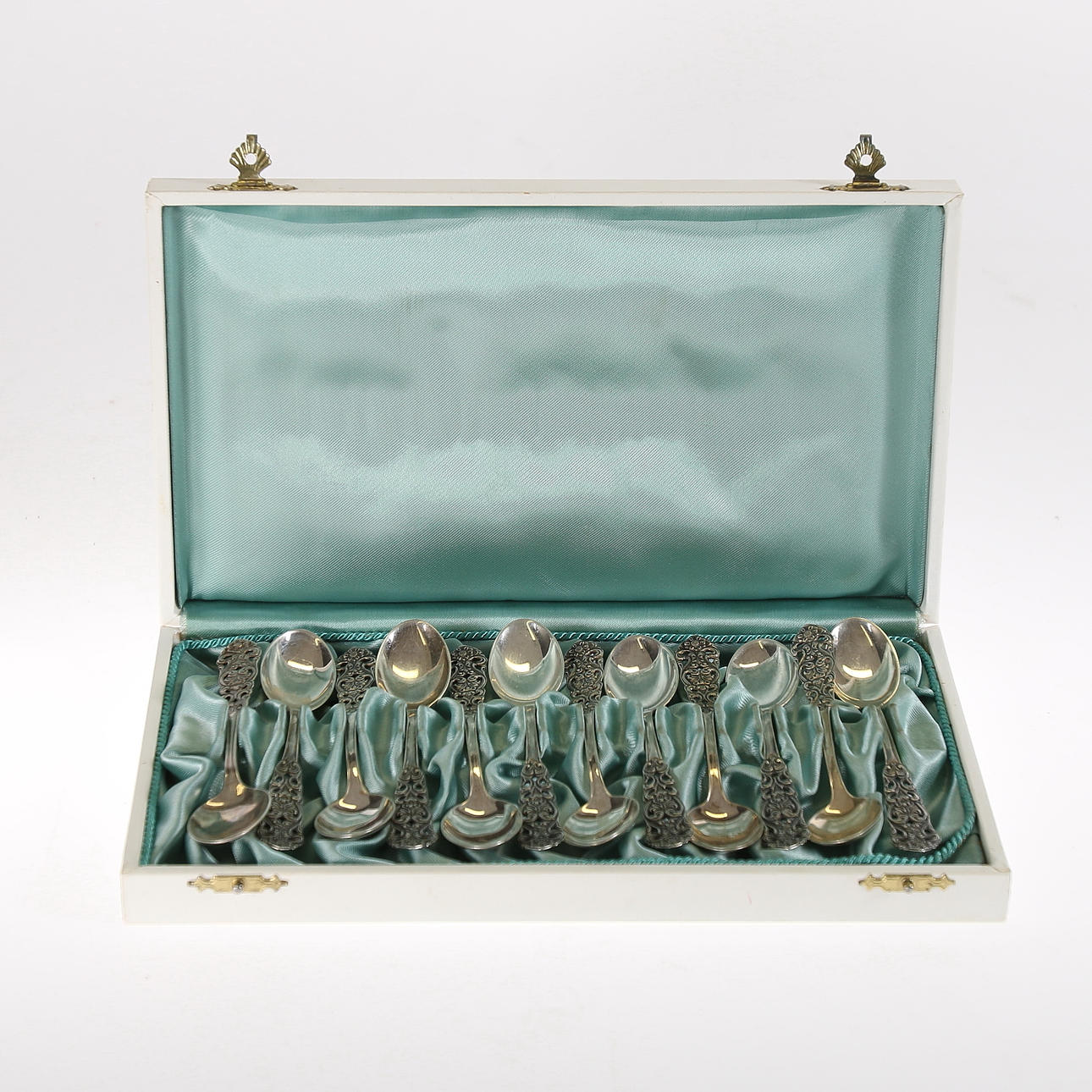 KAFFESKEDAR, 12 st, Silver, Brofod, Falköping, 1966.