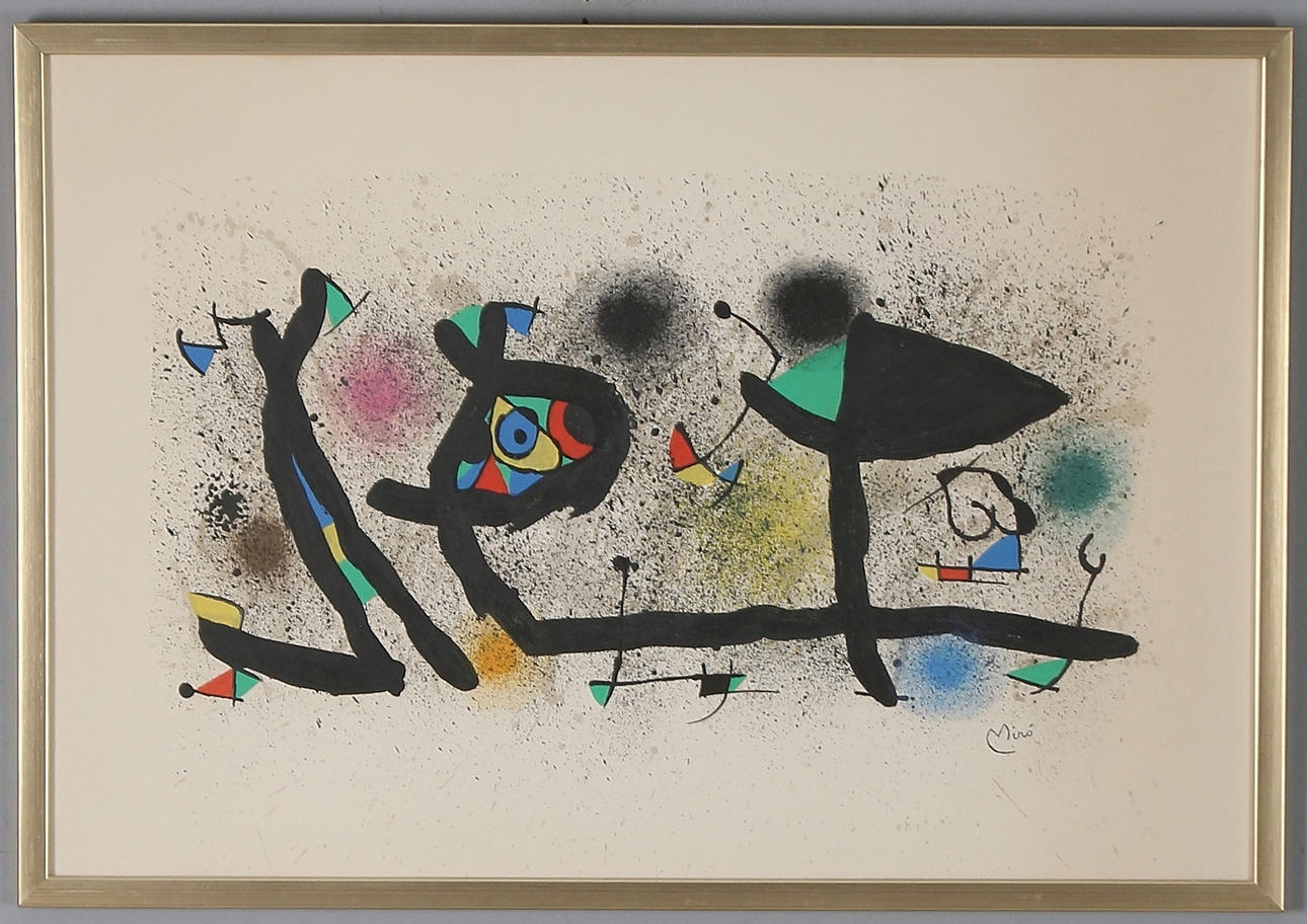JOAN MIRÓ. EFTER. Komposition, litografi, signerad i trycket.