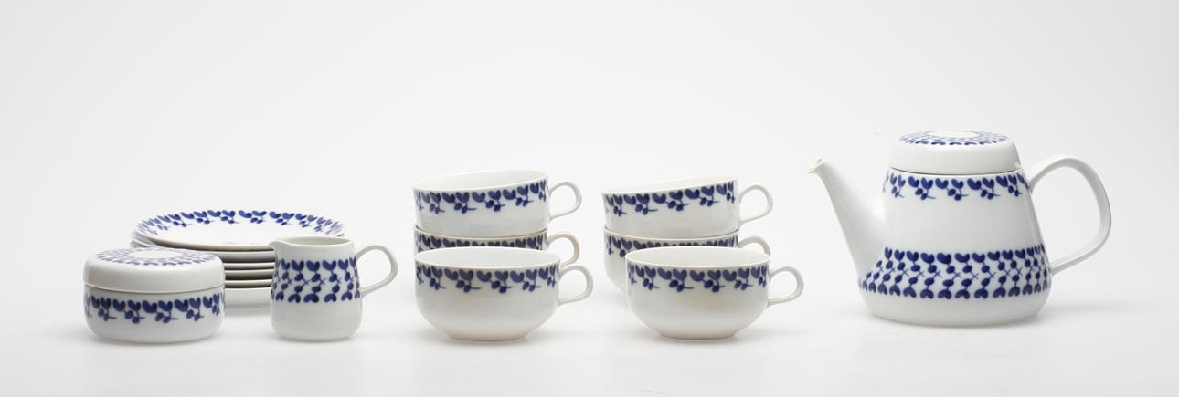 SERVISDELAR, 9 delar, "Swedish Blue", Rörstrand.