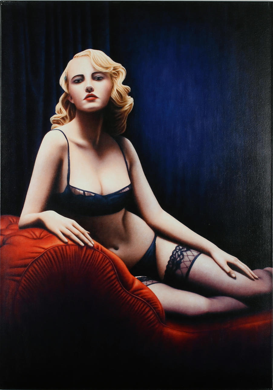 RALF ARZT. Sittande modell. Mix media. Signerad a tergo och daterad -07. 3/25.