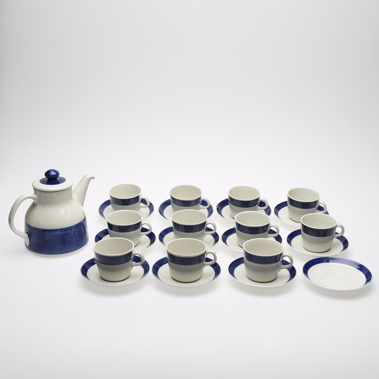 HERTHA BENGTSSON. KAFFEESERVICE, 'KOKA BLÅ', RÖRSTRAND.