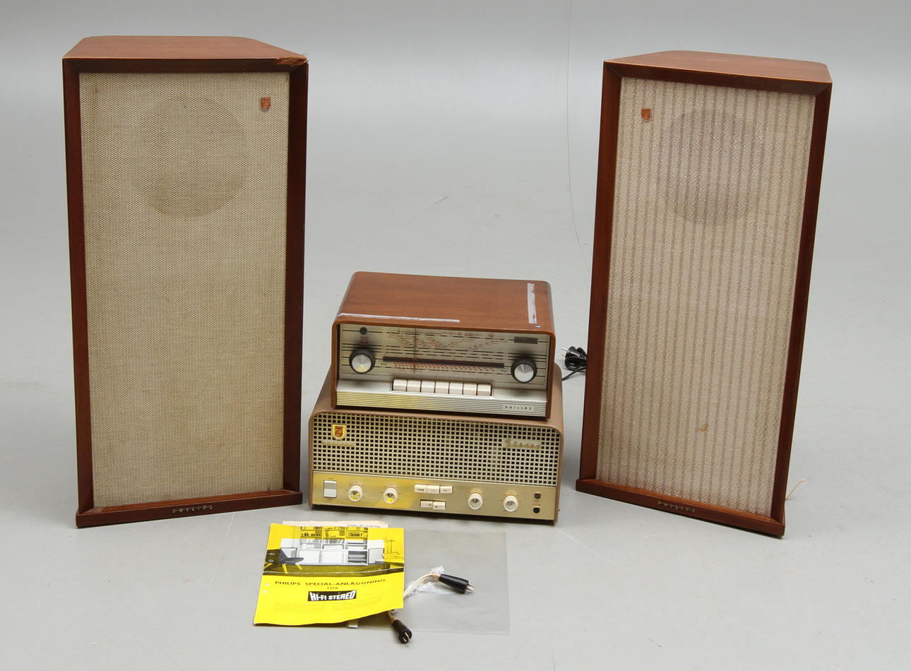 STEREOANLÄGNING, 4 delar, Philips, 1950/60-tal.