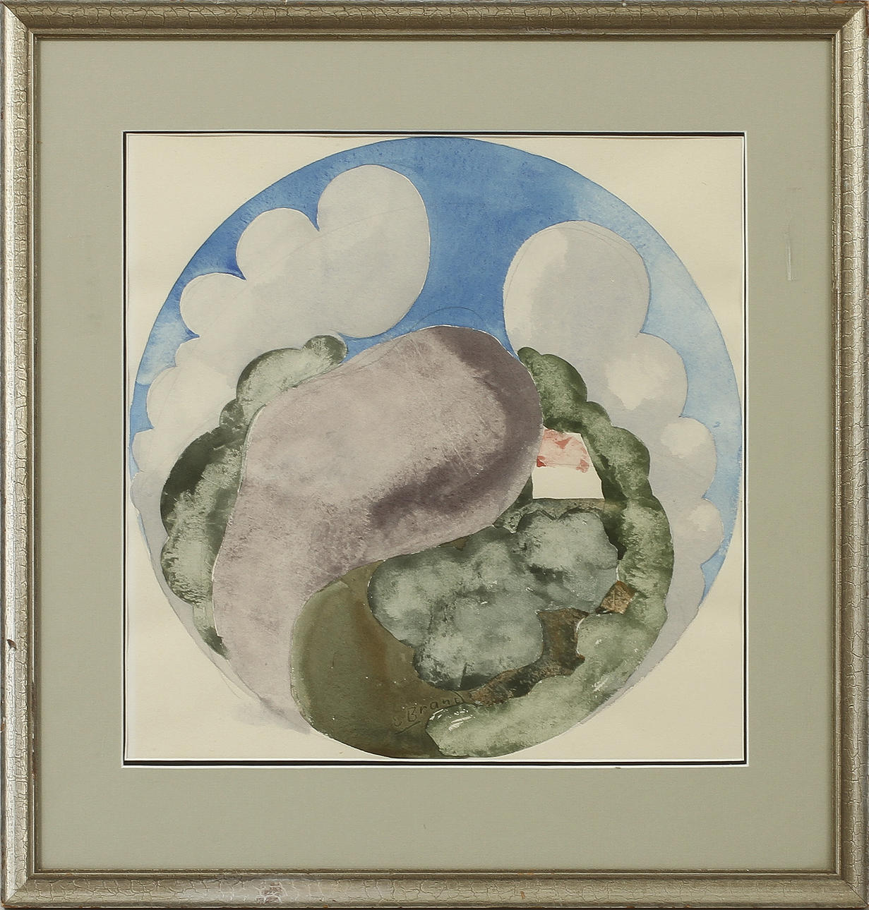 ERLAND BRAND, akvarell samt litografi, sign.