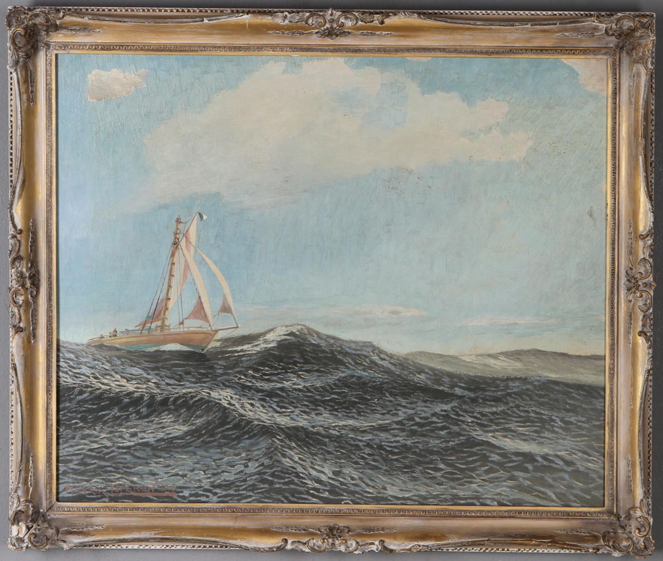 HENRIK LÖFGREN. Marint motiv, olja på duk, signerad och daterad 1916.