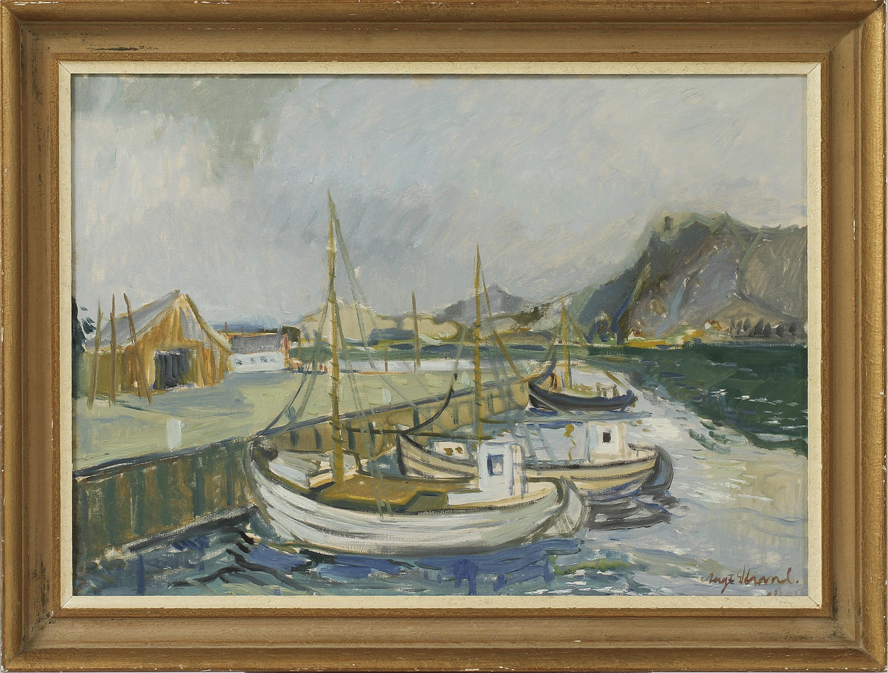 AAGE STRAND. Olja på duk, signerad.