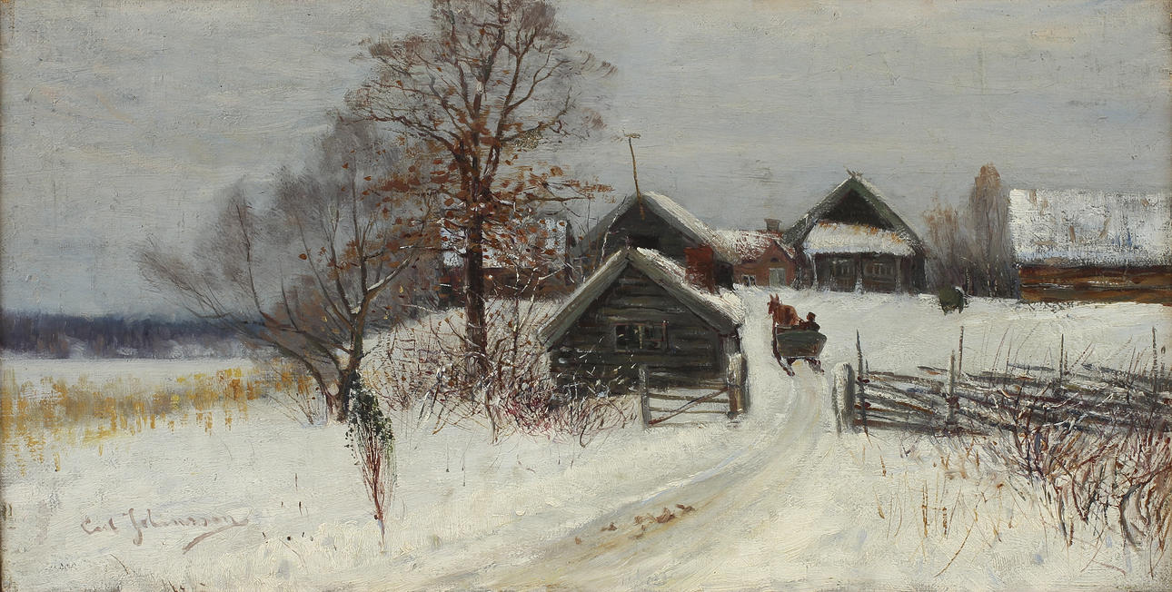 CARL JOHANSSON. Olja på duk, signerad.