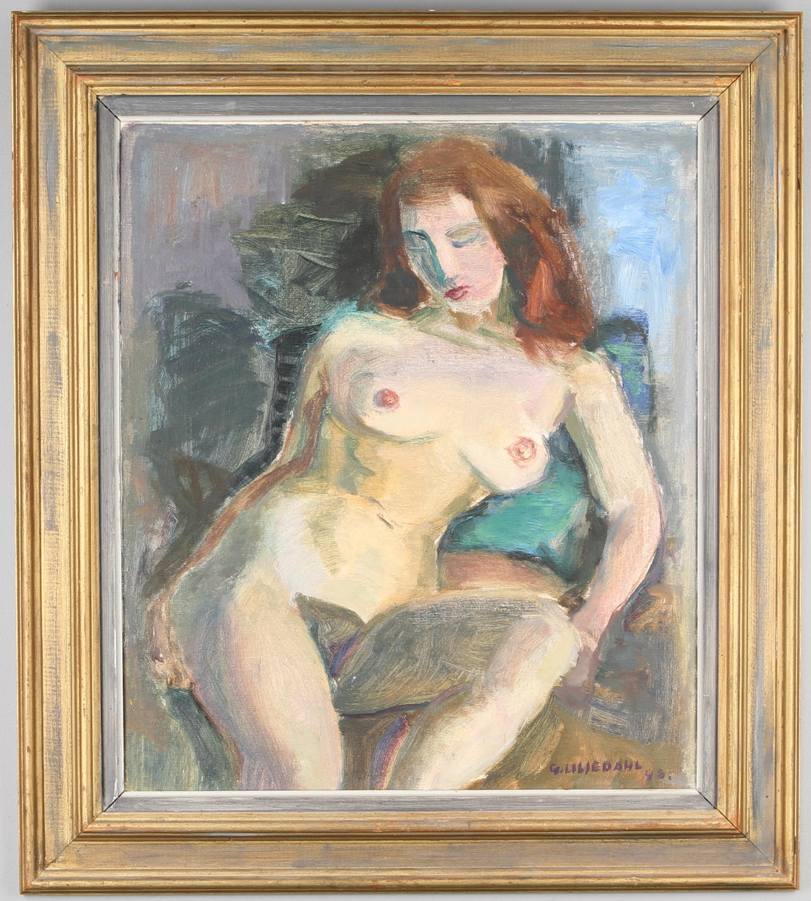 GÖSTA LILJEDAHL. Kvinnostudie, olja på duk, signerad och daterad 48.
