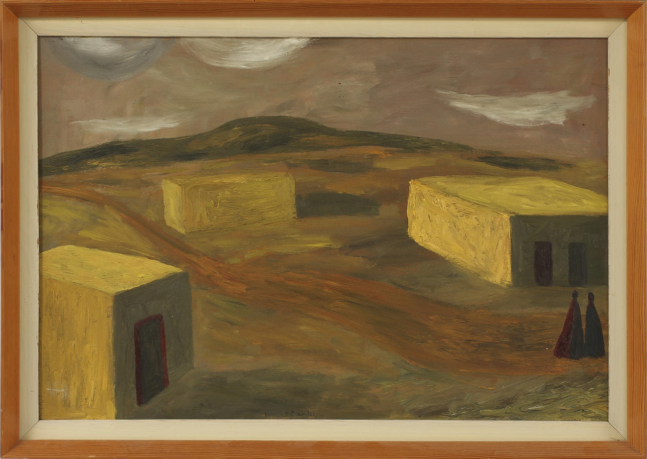 WALDEMAR SJÖLANDER. Olja på pannå, signerad.