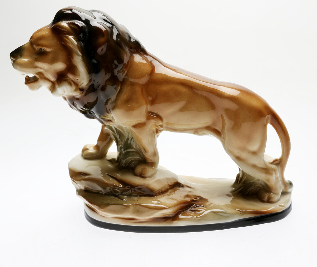 LION FIGURINE, posliini, 1900-luku.