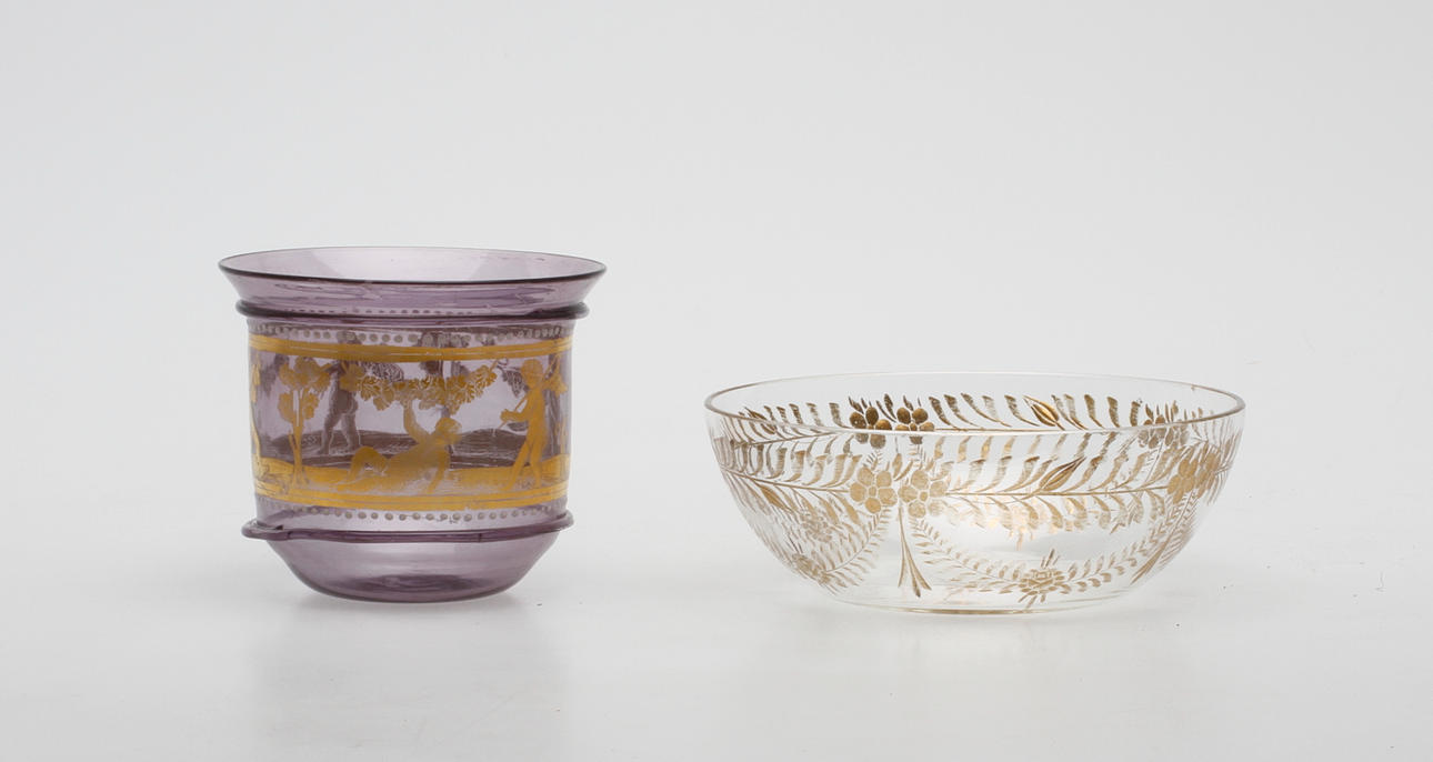 SKÅL samt VAS, glas, 1800/1900-tal.