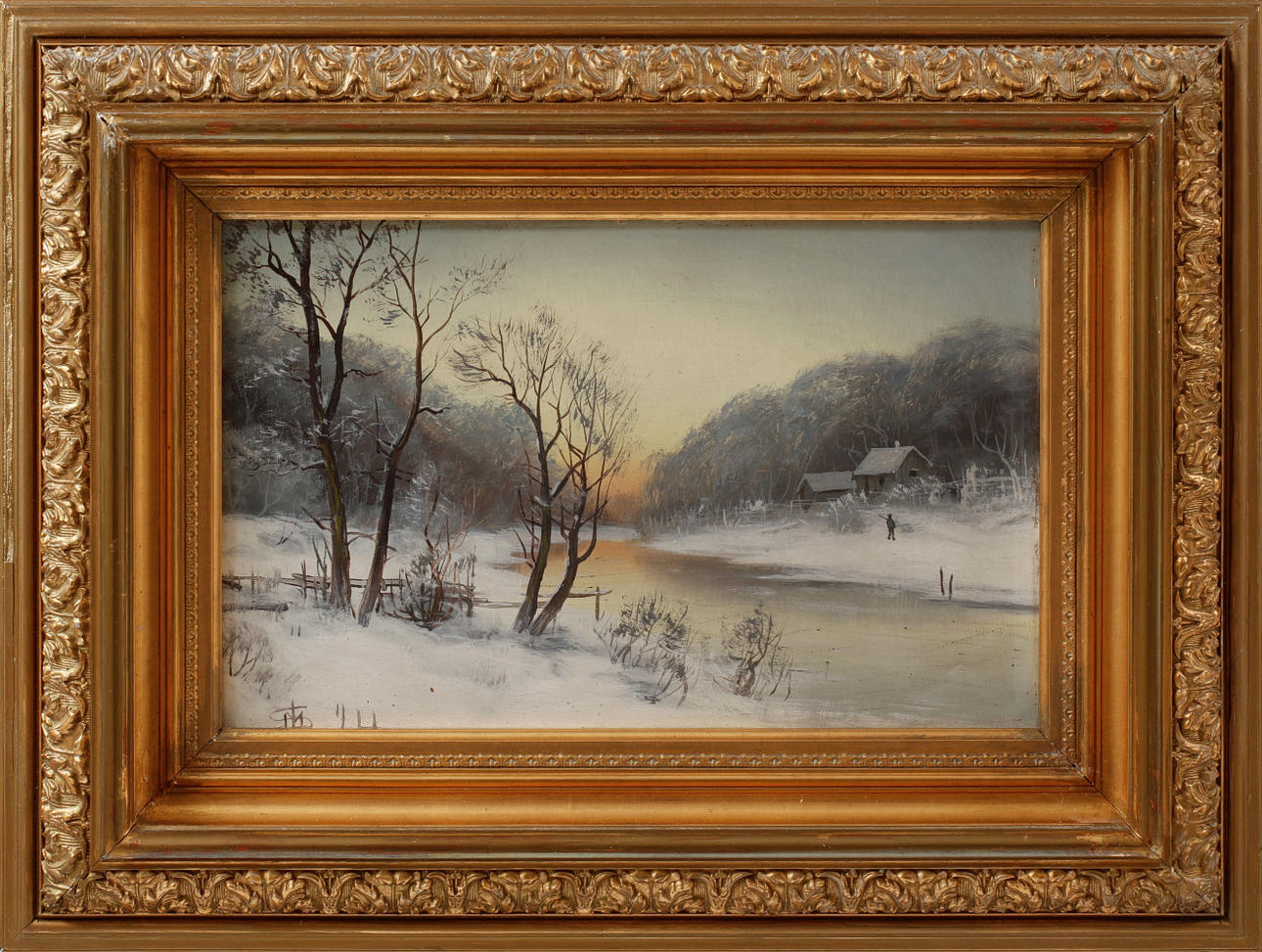 JULIA STRÖMBERG. Winter landscape, oil on Board, signed.
