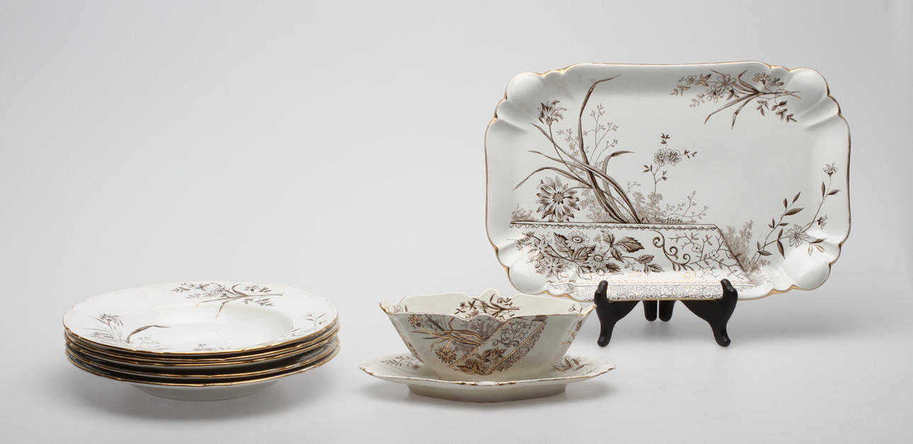 SERVISDELAR, 7 delar, "Peking", Gustafsberg.