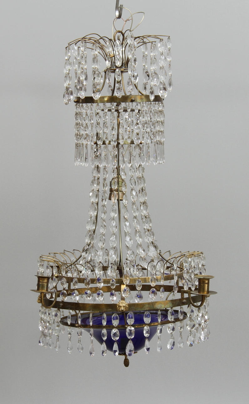 LJUSKRONA, för fyra stycken ljus samt ett sparljus, sengustaviansk, 17/1800-tal.