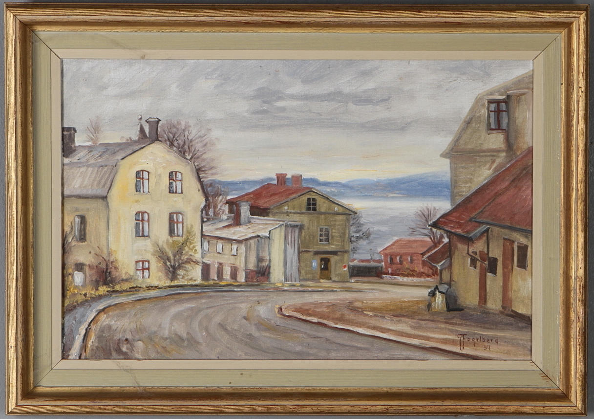 GUSTAV FOGELBERG. Stadsmotiv, olja på duk, signerad och daterad -54.