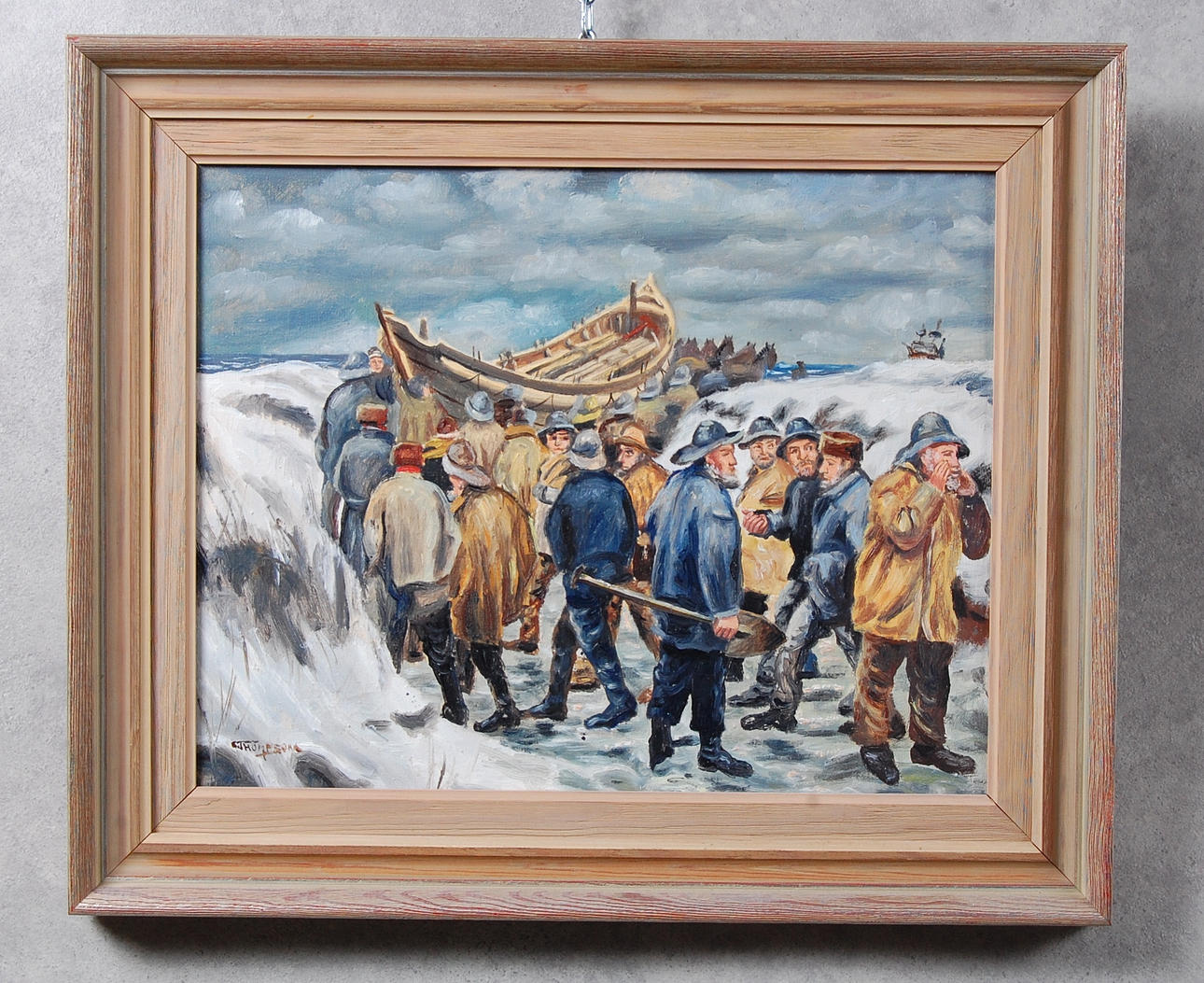 OKÄND KONSTNÄR. olja på duk, signerad C Thompson.