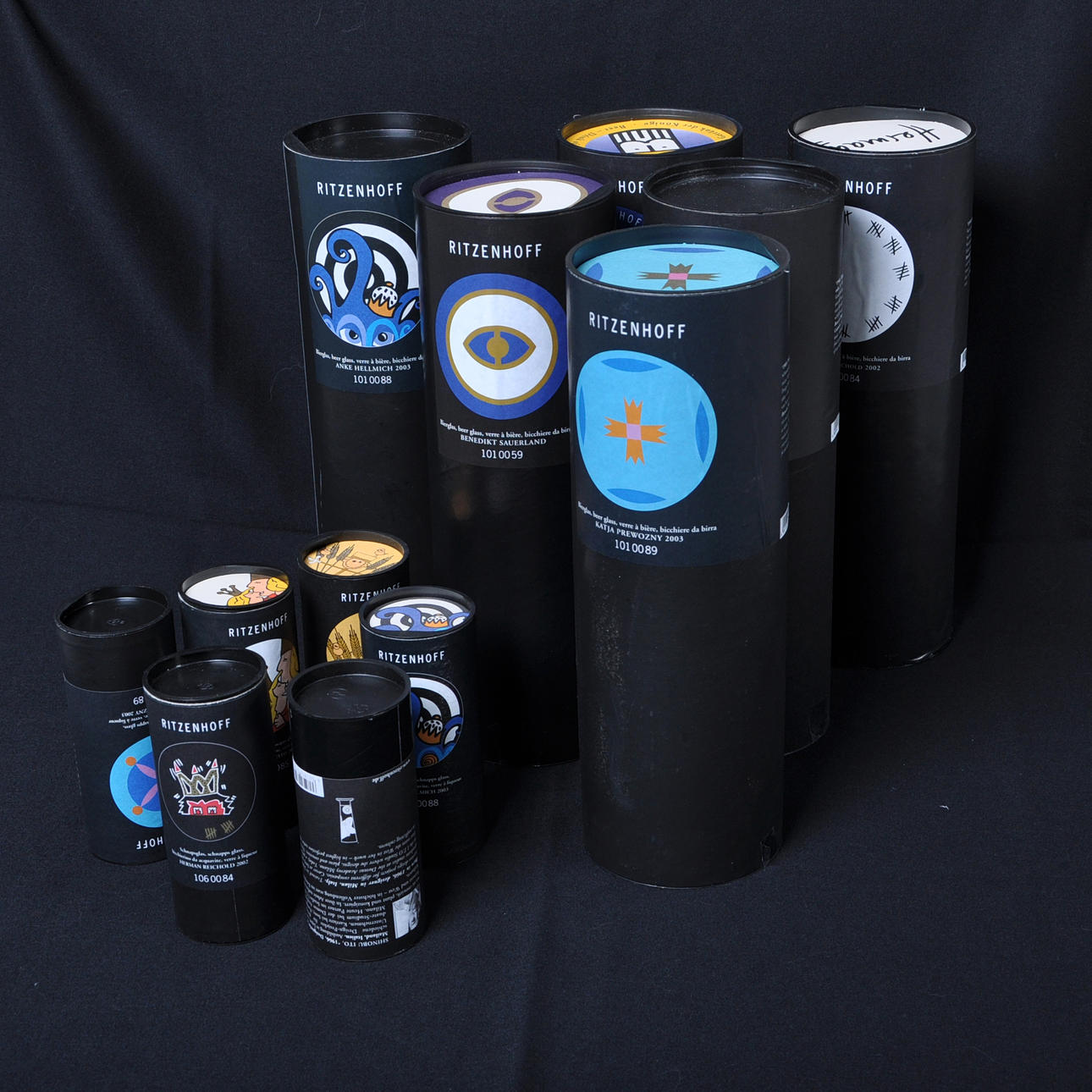 HERMANN REICHOLD. Ritzenhoff, Bier- und Schnapsglas, 12-teilig.